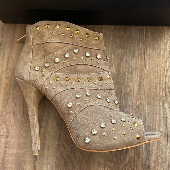 Bebe Sparkly Open Toe Bootie - Picture 3 of 4